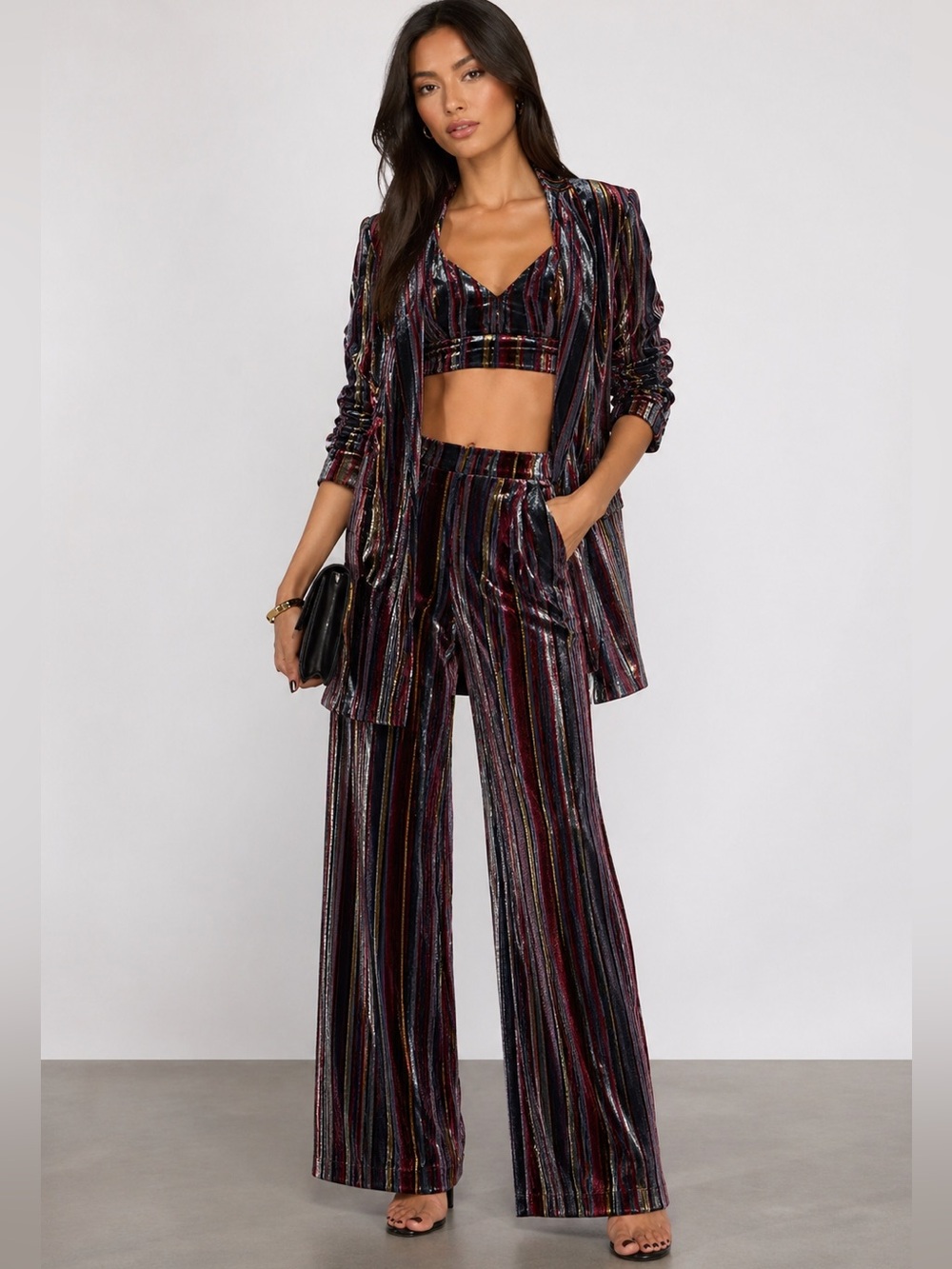 House of Harlow striped three-piece set